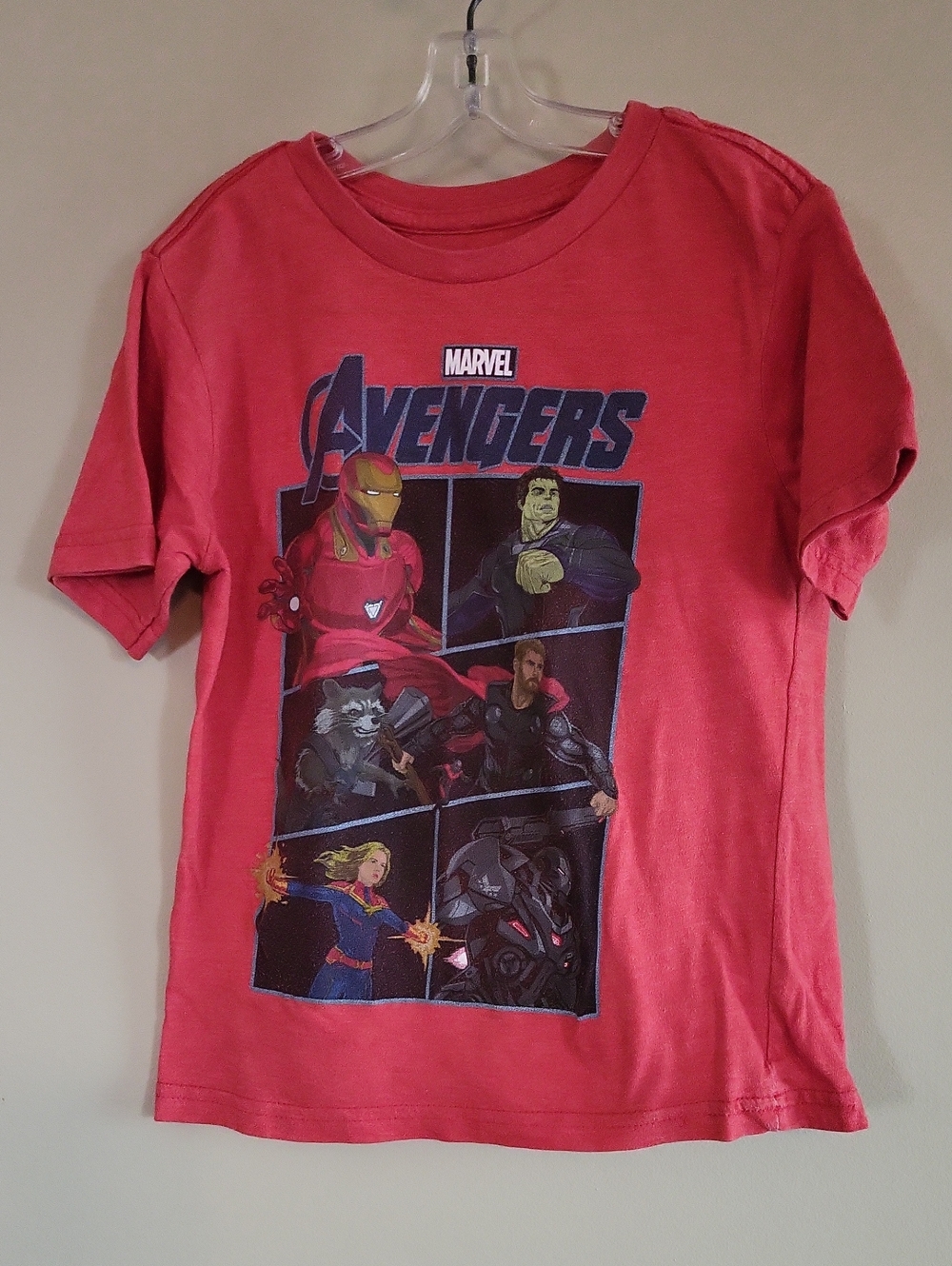 Marvel Avengers red graphic tee shirt